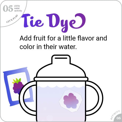 Tie dye: Add fruit for a little flavorand color in the water