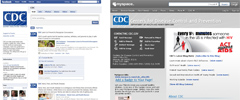 Screen capture of MySpace and Facebook web sites