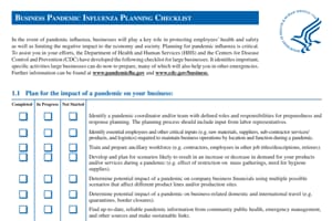 Pandemic Flu Checklist