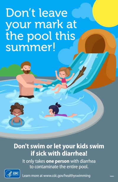 Don't leave your mark at the pool this summer poster