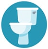 Icon graphic of a toilet