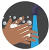 Icon graphic of washing hands