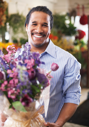 photo of a man working in a florist