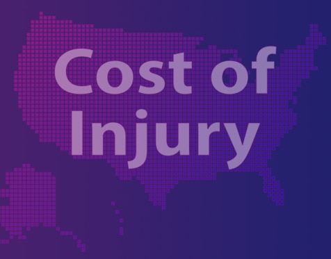 Cost of Injury on US map.