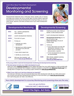 Developmental Monitoring and Screening Fact Sheet