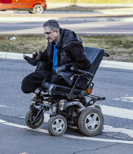 A man using a wheel chair
