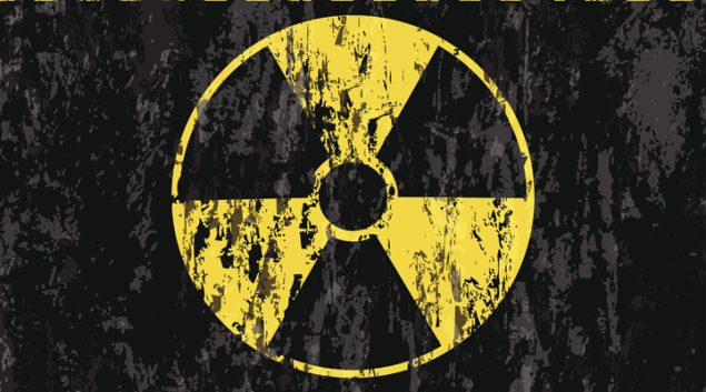 grunge radiation sign background