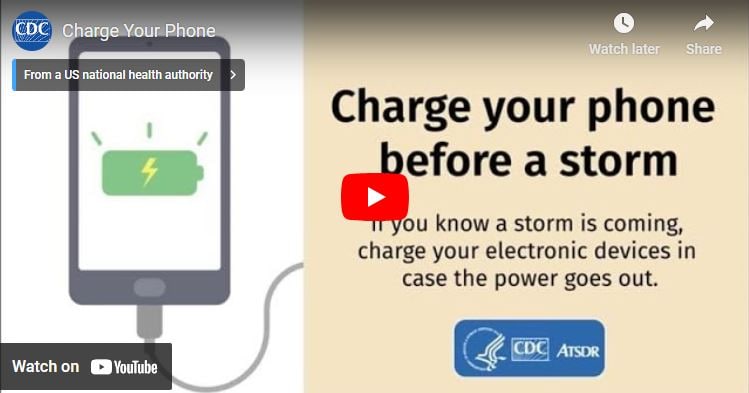 Charge your phone before a storm.