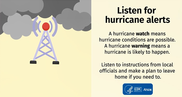 Listen for hurricane alerts