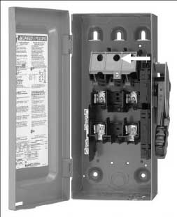 Disconnect switch with front cover open