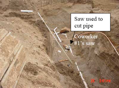 Location of Coworker #1 in trench
