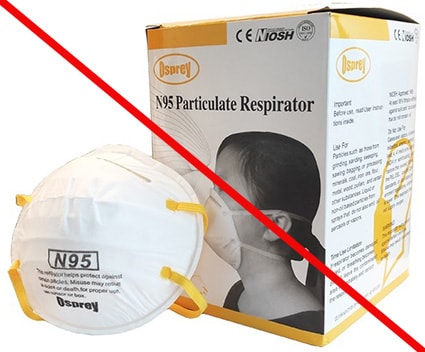 This is an example of a misrepresentation of a NIOSH approval. Osprey is not a NIOSH approval holder or a private label assignee. The Osprey N95 particulate respirator is not NIOSH approved.