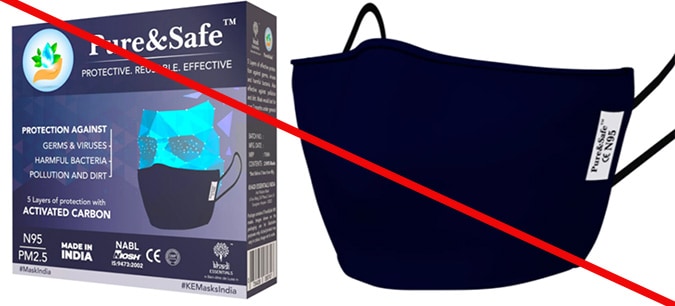 This is an example of a misrepresentation of a NIOSH approval. Pure%26Safe is not a NIOSH approval holder or a private label assignee.  The Pure%26amp;Safe 5 Layered Reusable Anti-Pollution N95 Face Mask with Activated Carbon Filter is not NIOSH approved.