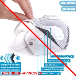 White respirator - Not NIOSH-Approved