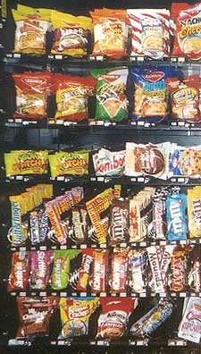 Photo of vending machine snack selection before intervention