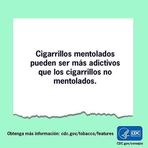 Cigarrillos mentolados pueden ser más adictivos que los cigarrillos no mentolados