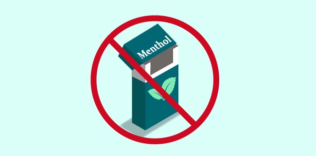 Pack of menthol cigarettes with the universal don't sign over it.