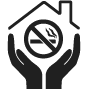 home with hands icon