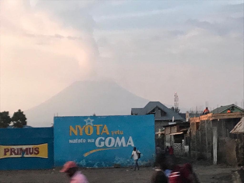 A cloud over a volcano