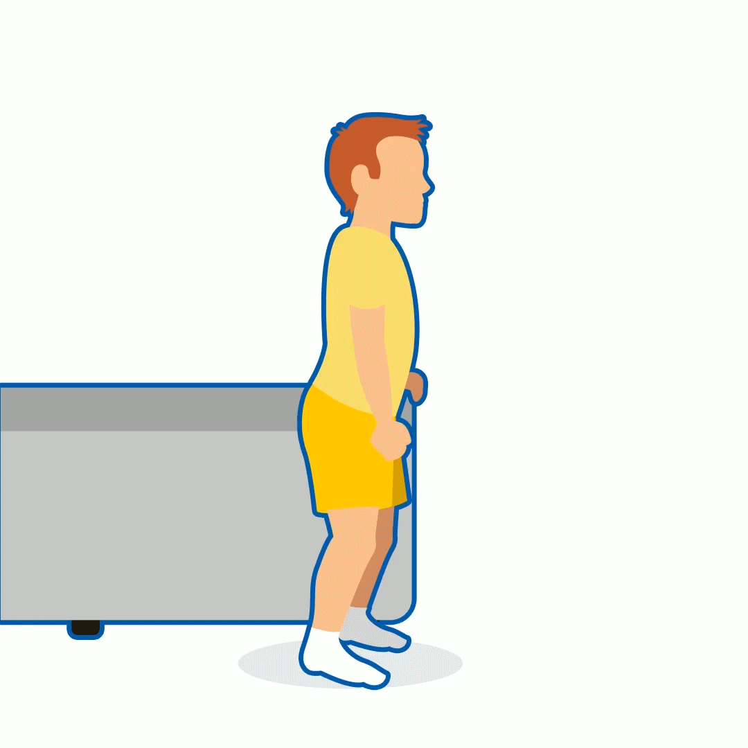 Animation of a child trying to bend their knees