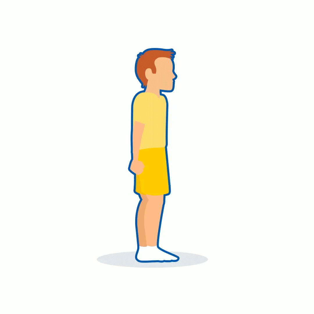 Animation of a child raising their knees