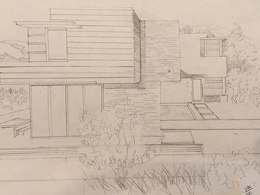 One of Terrance’s architectural drawings.