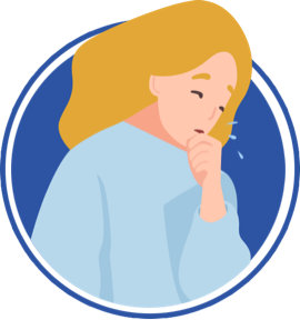 icon of woman coughing into her hand