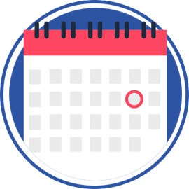 icon of calendar with date circled