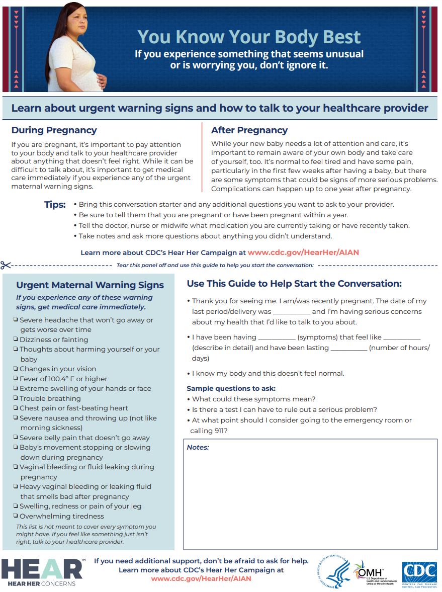 Conversation guide for talking to healthcare provider