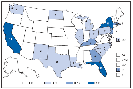 AQUIRED IMMUNODEFICIENCY SYNDROME (AIDS). Number of reported pediatric cases* -- United States† and U.S. Territories, 2007