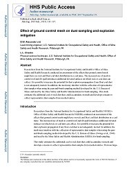 First page of Effect of Ground Control Mesh on Dust Sampling and Explosion Mitigation