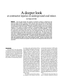 Image of publication A Deeper Look at Contractor Injuries in Underground Coal Mines