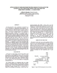 Image of publication Application of Ground Penetrating Radar to Evaluate the Extent of Polyurethane Grout Infiltration for Mine Roof Control: A Case Study