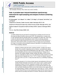 Cover image for A Portable Laser Induced Breakdown Spectroscopy Instrument for Rapid Sampling and Analysis of Silicon-Containing Aerosols