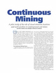 Image of publication Continuous Mining: A Pilot Study of the Role of Visual Attention Locations and Work Position in Underground Coal Mines