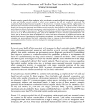 Image of publication Characterization of Nanometer and Ultrafine Diesel Aerosols in the Underground Mining Environment