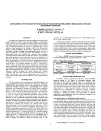 Image of publication Development of the NIOSH Determination of Sound Exposures (DOSES) Mining Noise Exposure Management Software