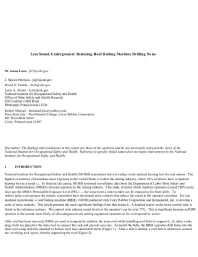 Image of publication Less Sound Underground: Reducing Roof Bolting Machine Drilling Noise