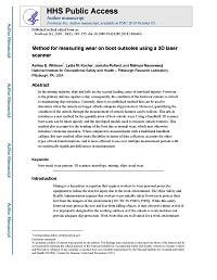 First page of Method for Measuring Wear on Boot Outsoles Using a 3D Laser Scanner