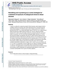 First page of Retrofitting and Re-powering as a Control Strategies for Curtailment of Exposure of Underground Miners to Diesel Aerosols