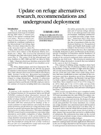 Image of publication Update on Refuge Alternatives: Research, Recommendations, and Underground Deployment