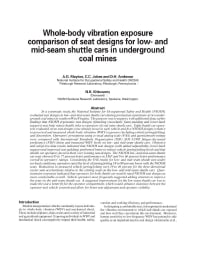 Image of publication Whole-Body Vibration Exposure Comparison of Seat Designs for Low- and Mid-Seam Shuttle Cars in Underground Coal Mines