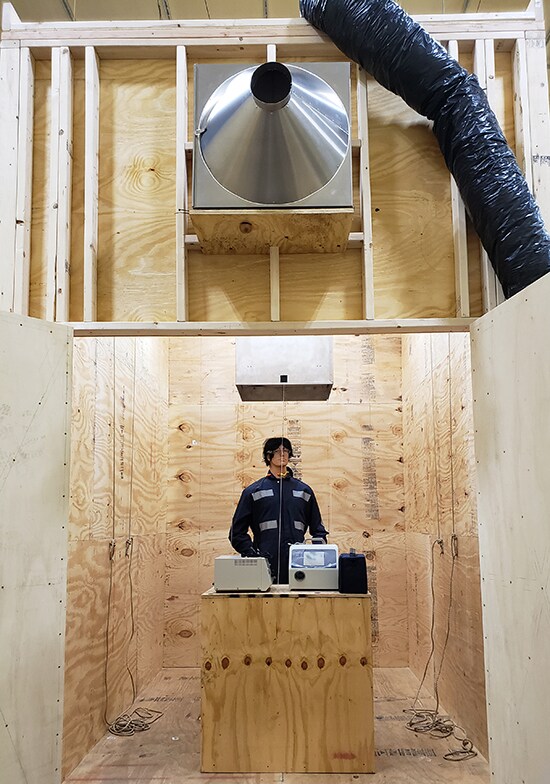 A laboratory set-up measuring the effectiveness of point-of-use ventilation