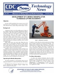 Image of publication Technology News 521 - Development of a Mobile Manipulator to Reduce Lifting Accidents