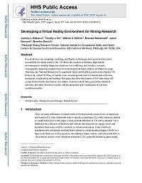 First page of Developing a Virtual Reality Environment for Mining Research