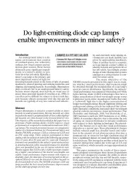 Image of publication Do Light-Emitting Diode Cap Lamps Enable Improvements in Miner Safety?