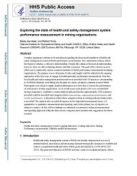 Cover page for Exploring the State of Health and Safety Management System Performance Measurement in Mining Organizations