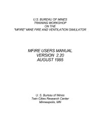 Image of publication MFIRE Users Manual Version 2.20