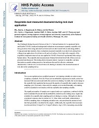 First page of Respirable Dust Measured Downwind During Rock Dust Application.