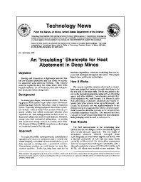 Image of publication Technology News 434 - An 'Insulating' Shotcrete for Heat Abatement in Deep Mines